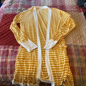 Mustard stripe boutique duster cardigan - xl